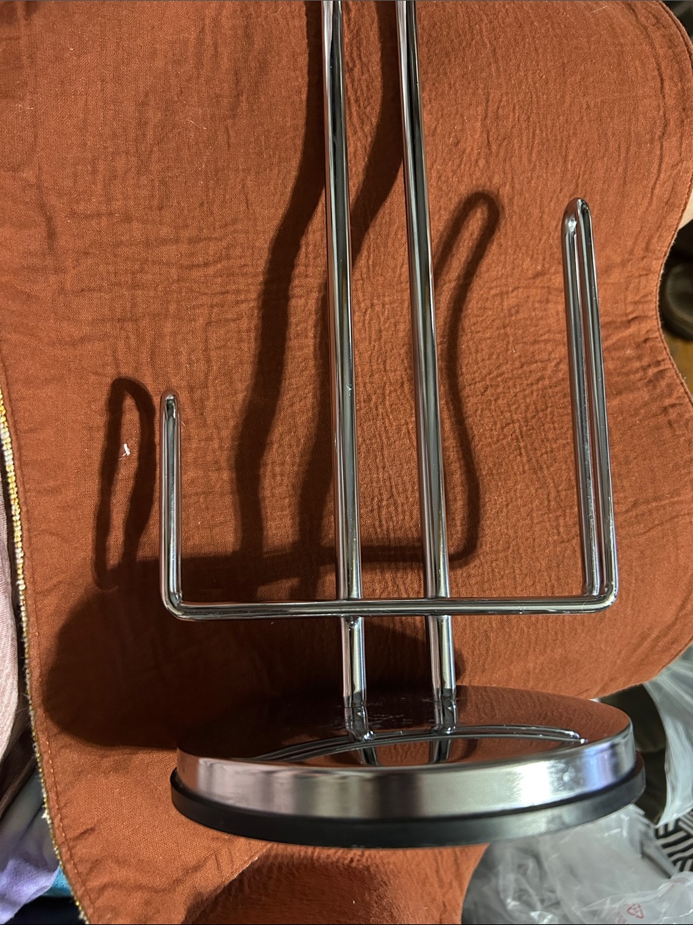 Chrome  Paper Towel Holder & Napkin Holder Silver - tone . EUC